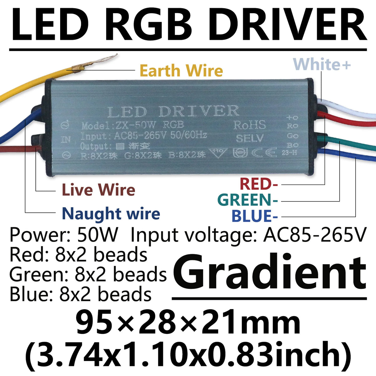 kit led rgb 50w blanc bleu vert rouge dégradé trois couleurs moderneintérieur