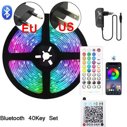ruban led multicolore adhésif contrôlabile bluetooth application moderne éclairage chambre 24v 10m 15m 20m