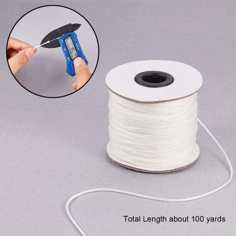 corde nylon noire tissée 100 yards corde blanche lisse utilitaire moderne 1.5mm
