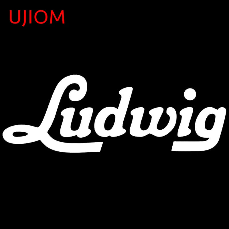 autocollant mural ludwig lettre stylisée noir blanc pvc adhésif décoration murale classique moderne