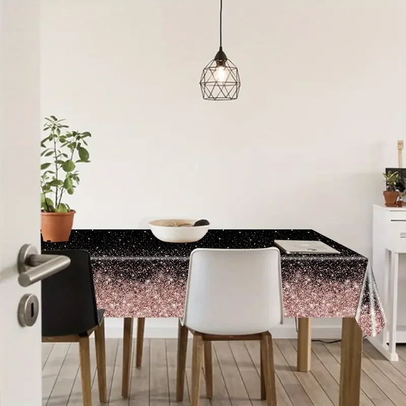 nappe jetable noire rose gold paillettes festive mariage anniversaire dégradée étoilée opaques festives glamour