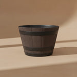 pots fleurs marron clair texture bois classique intérieur extérieur jardin plantes vertes sol non