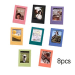 cadres photo magnétiques colorés boho instantanés rose violet bleu jaune vert orange reflets modernes