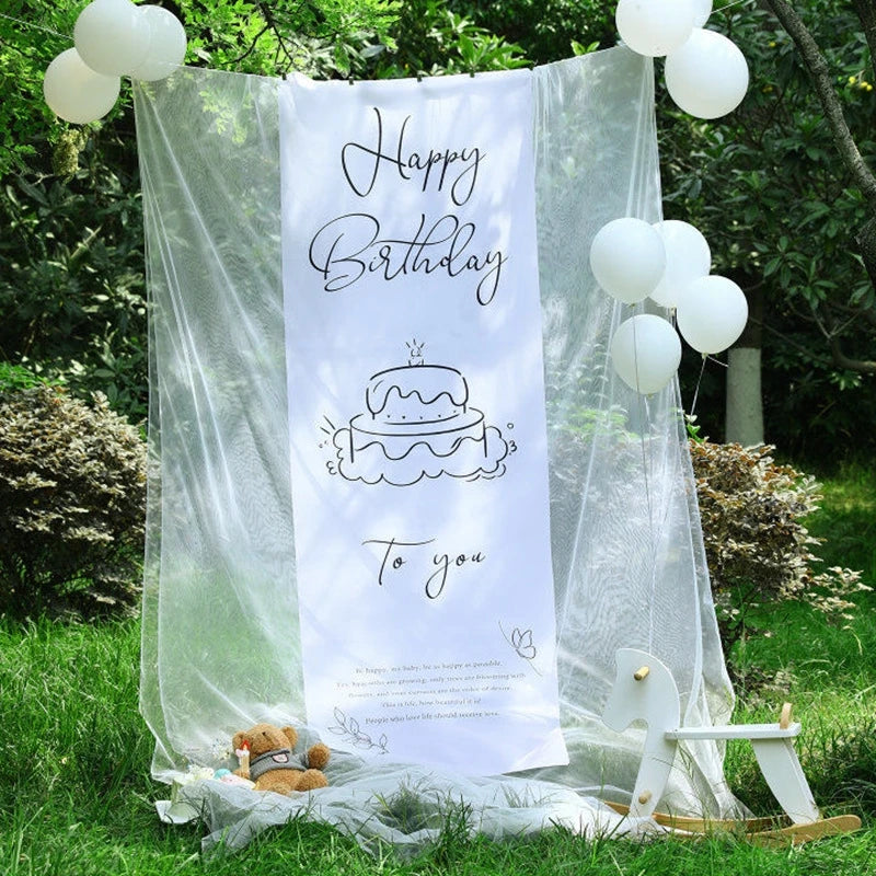 rideau fond photo transparent happy birthday gâteau clips festif anniversaire enfant décoration événementextérieur