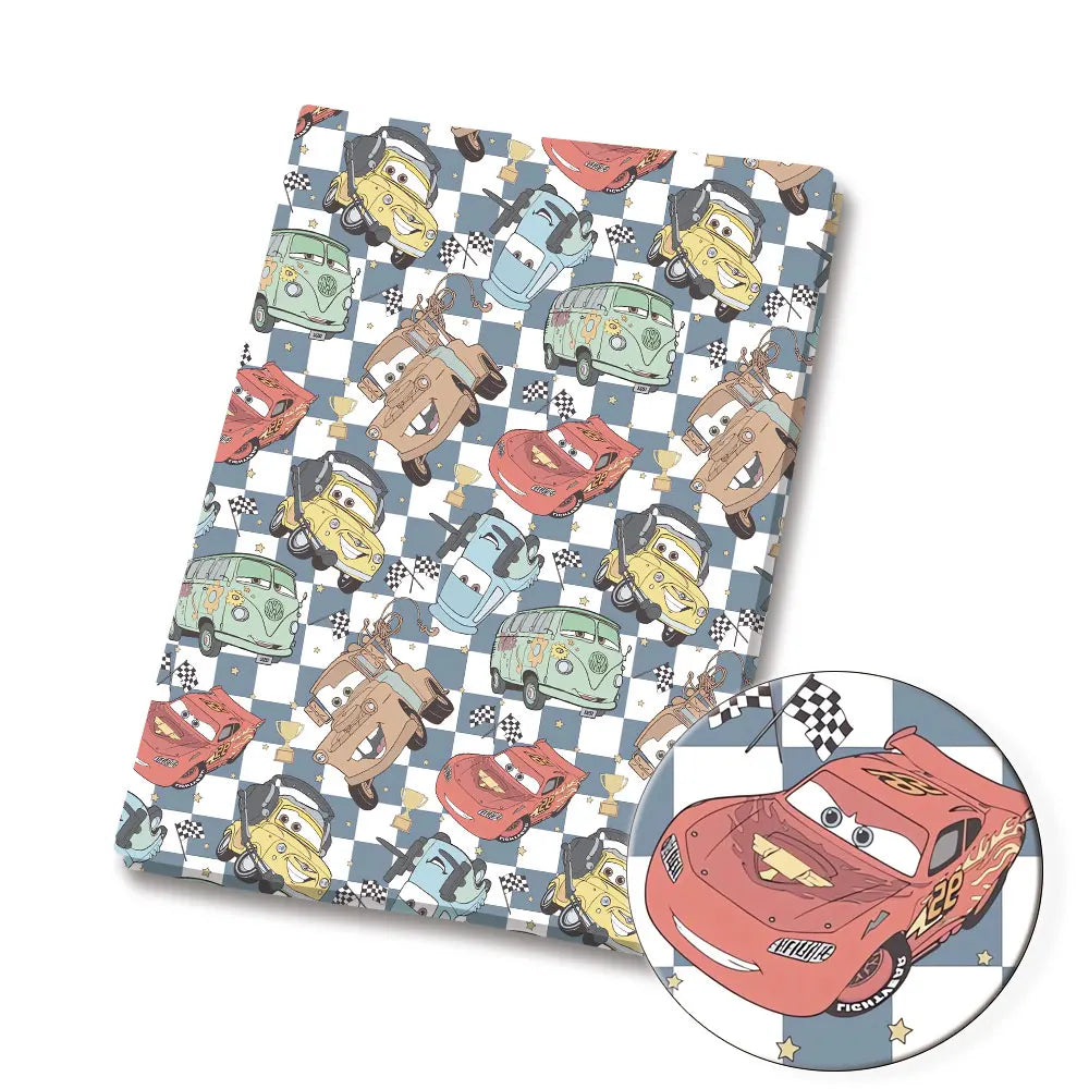 papier cadeau coton motif personnages dessin animé rose blanc bleu beige enfant fille