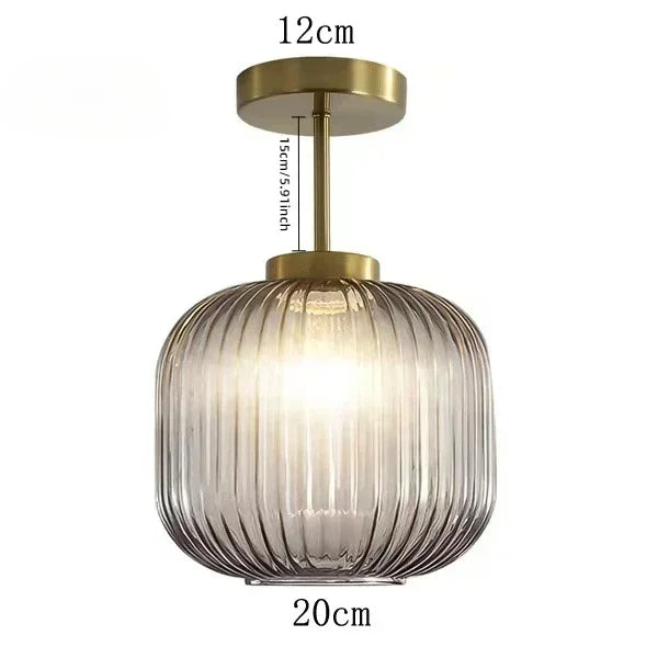 lampe suspendue or vert gris moderne rayures horizontales opacité fixations vis chambre salon éclairage
