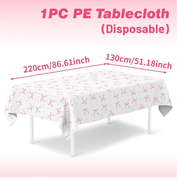 nappe blanche rose imperméable huile réutilisable arcs roses points dorés festive maison