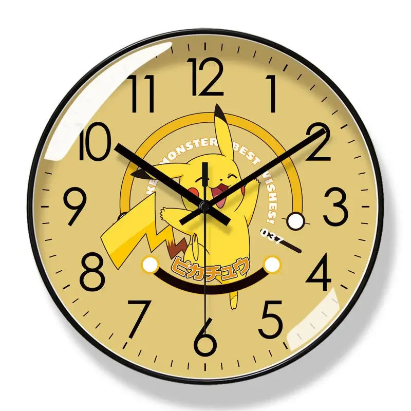 horloge murale pikachu moderne quartz sans pile décoration maison dessin animé pokémon go monster