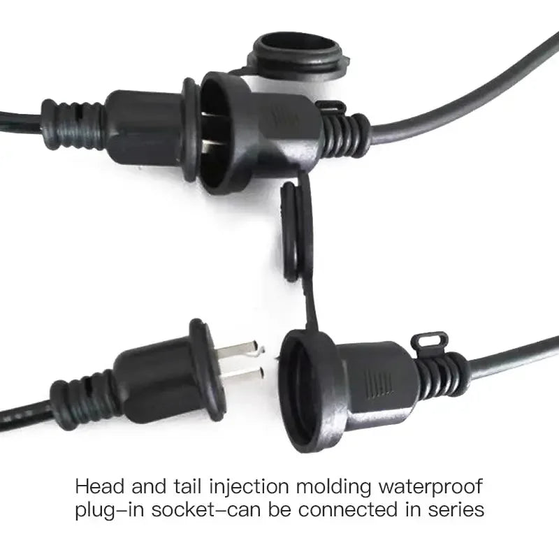 support led e27 extérieur étanche or noir blanc moderne clips câbles connecteurs