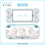 coque protection nintendo switch lite animaux mignons blanc rose bleu adhésif festive
