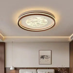 plafonnier led moderne blanc doré texture marbrée effet nuage brume surface interrupteur bouton remote