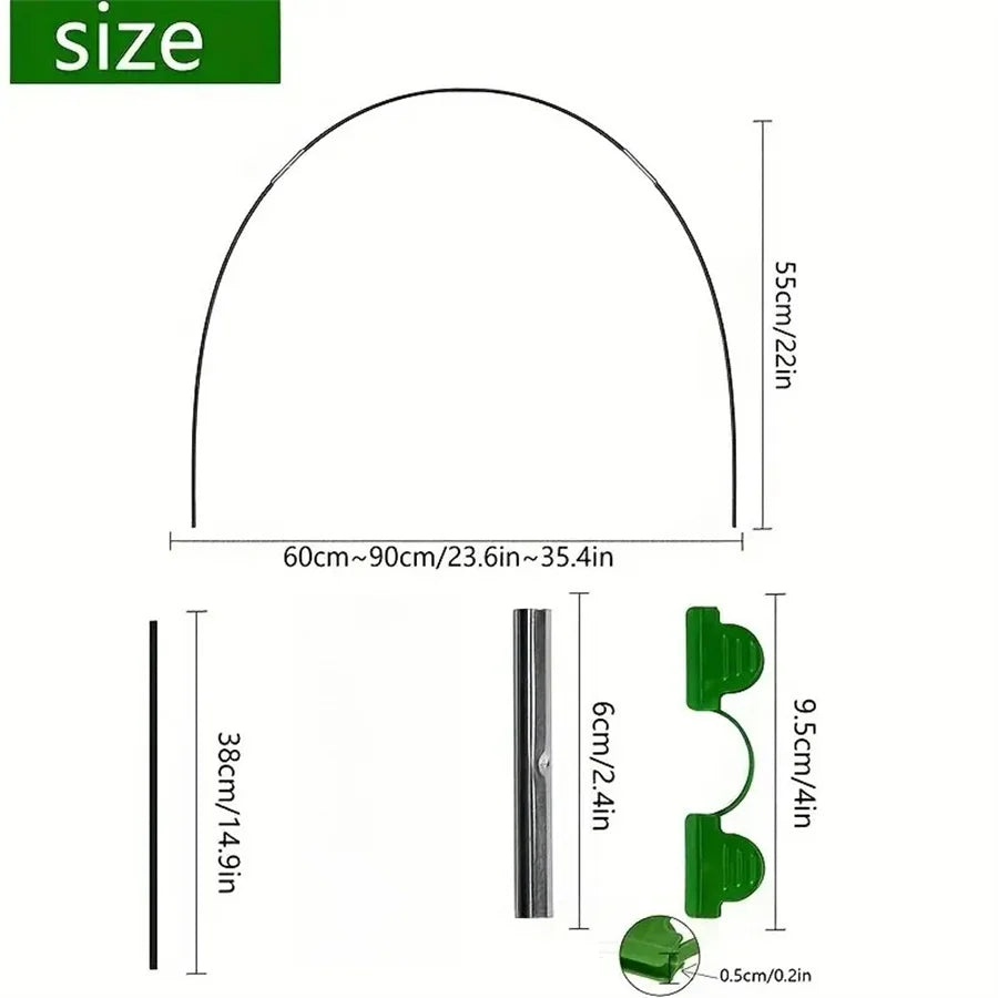structure serre métal noir transparent moderne clips tiges support jardin agriculture