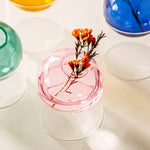 vases verre transparent modernes couleurs orange bleu rose minimalistes