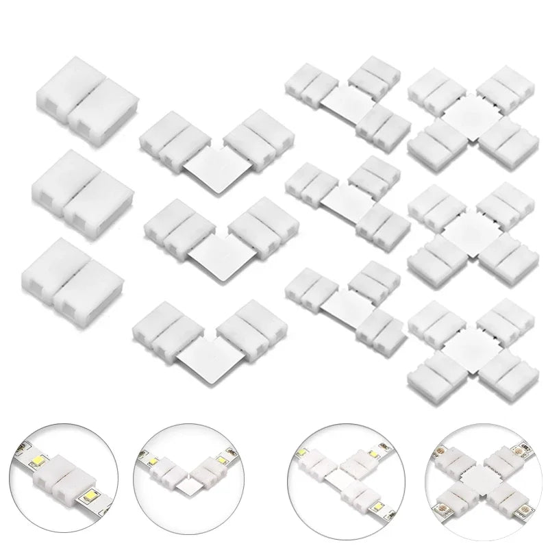 connecteurs led rubans blancs formes pvc modernes clips 24v tension basse