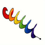 spirale décorative moderne arc ciel rouge orange jaune vert bleu violet small medium large