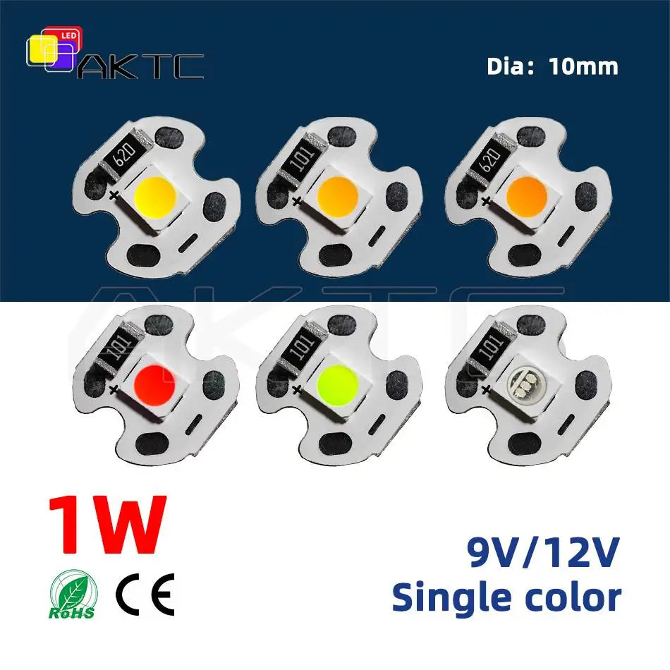 panneau led 1w 12v blanc rouge vert bleu 10mm alu smd3030 120deg moderne
