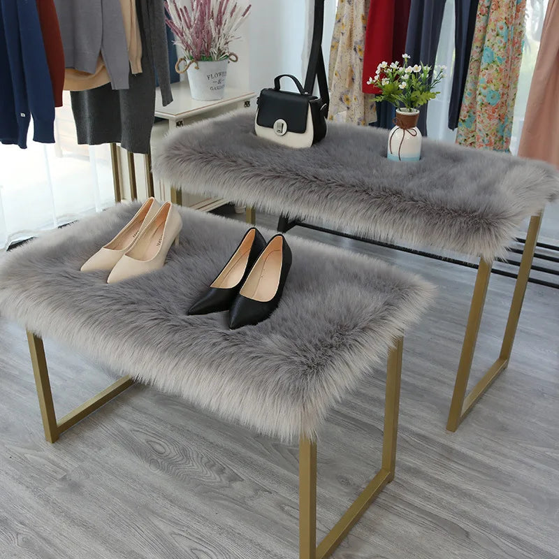 tapis shaggy fourrure douce moderne décoration chambre salon tapis peluche blanc rose gris jaune