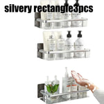 rangements étagères salle bain adhésives modernes noires grille rangement cosmétiques accessoires toiletttes