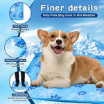 tapis rafraissant animal chat chien bleu blanc orange moderne texturé flocons neige