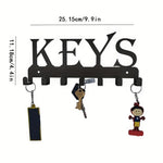 porte cle mural noir fer lettres sweet crochet organisation entree maison moderne