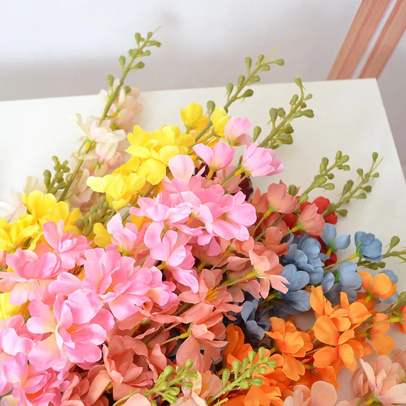 bouquet fleurs artificielles soie multicolore moderne intérieur mariage wedding deco