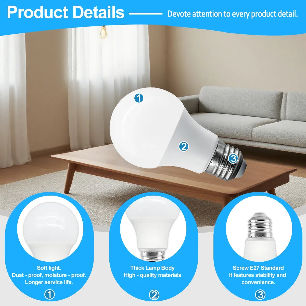 ampoules led e27 3w 9w 12w 15w 18w 20w blanc chaud froid