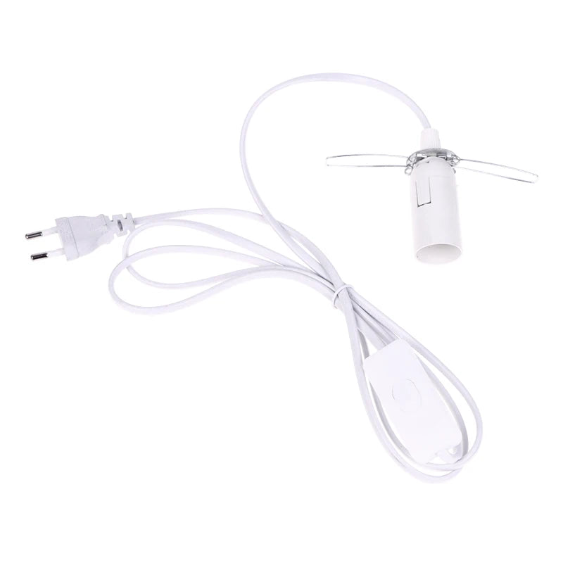 support ampoule suspendu blanc moderne clips métalliques câble électrique interrupteur prise eu