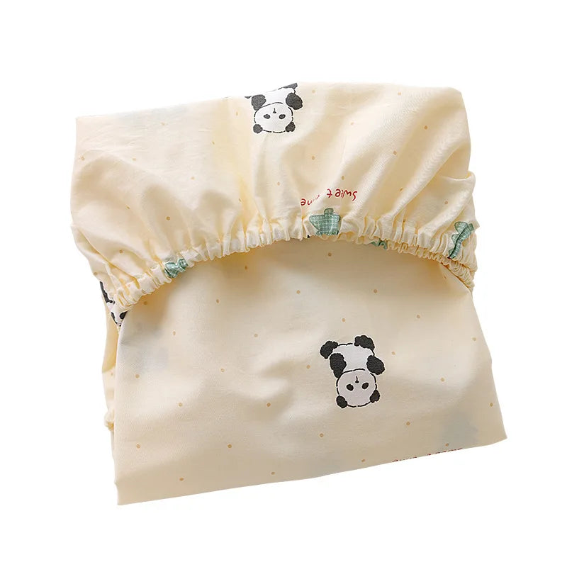 drap bébé couverture panda points sapins élastique simple beige uni coton respirant lit enfant