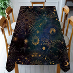 nappe imperméable moderne bleu foncé constellations étoiles restaurant décoration maison festive resistant huile