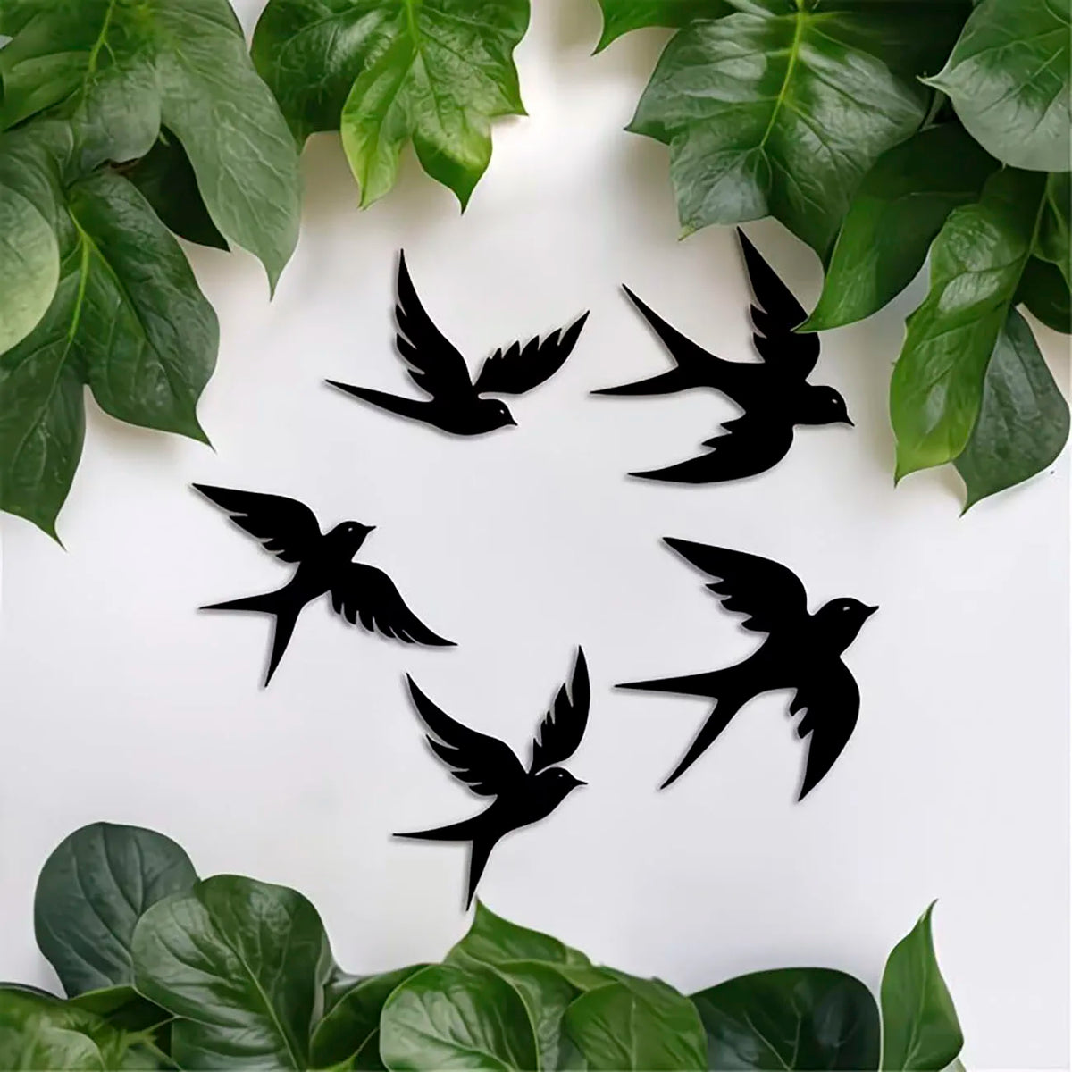 décoration murale oiseaux silhouettes noir adhésif moderne minimaliste