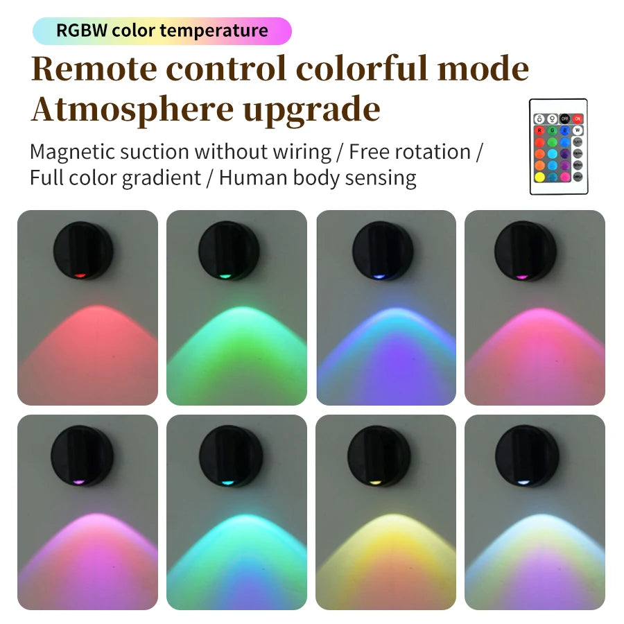 projecteur led réglable rechargeable détecteur mouvement télécommande blanc noir moderne chambre coucher
