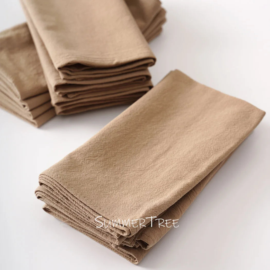 serviettes coton 40x40cm réutilisables rose pâle beige bleu orange blanc vert marron classiques maison