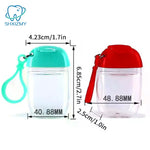 sac voyage bouteilles rangement transparentes couleurs vert bleu rose pratique moderne anneaux fixation