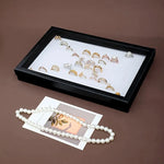 boîte rangement bijoux bague or diamant classique blanc noir rechargeable papier plastique moderne