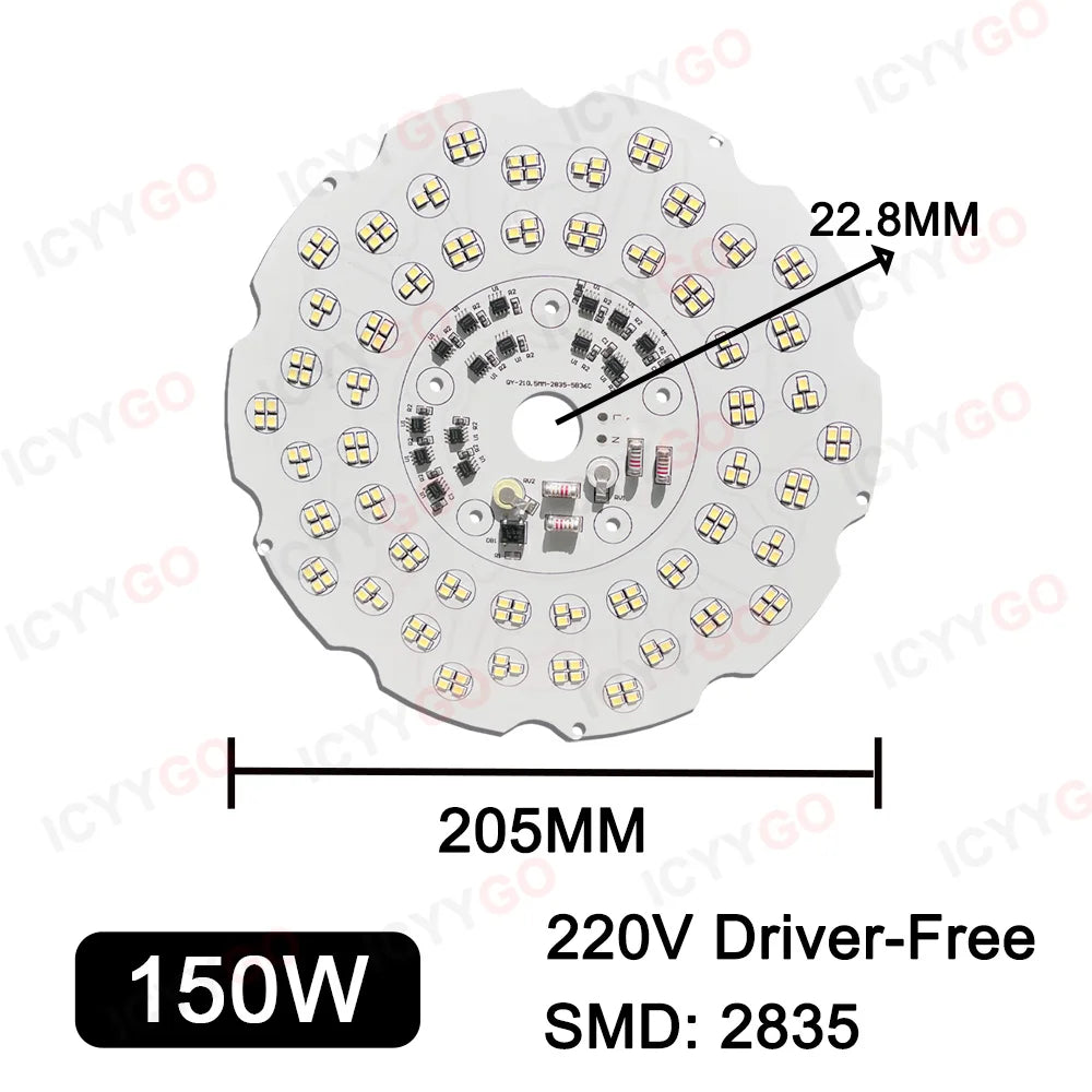 plaque led industrielle 200w 150w 100w blanc 6000k 3000k aluminium moderne clips
