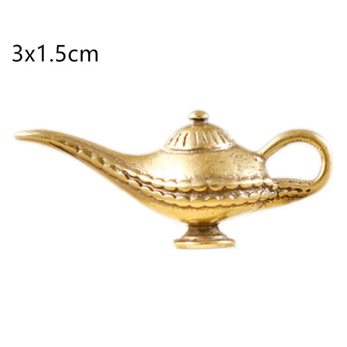 lampe huile ancienne émaillée dorée motifs géométriques rétro ornement métal vintage