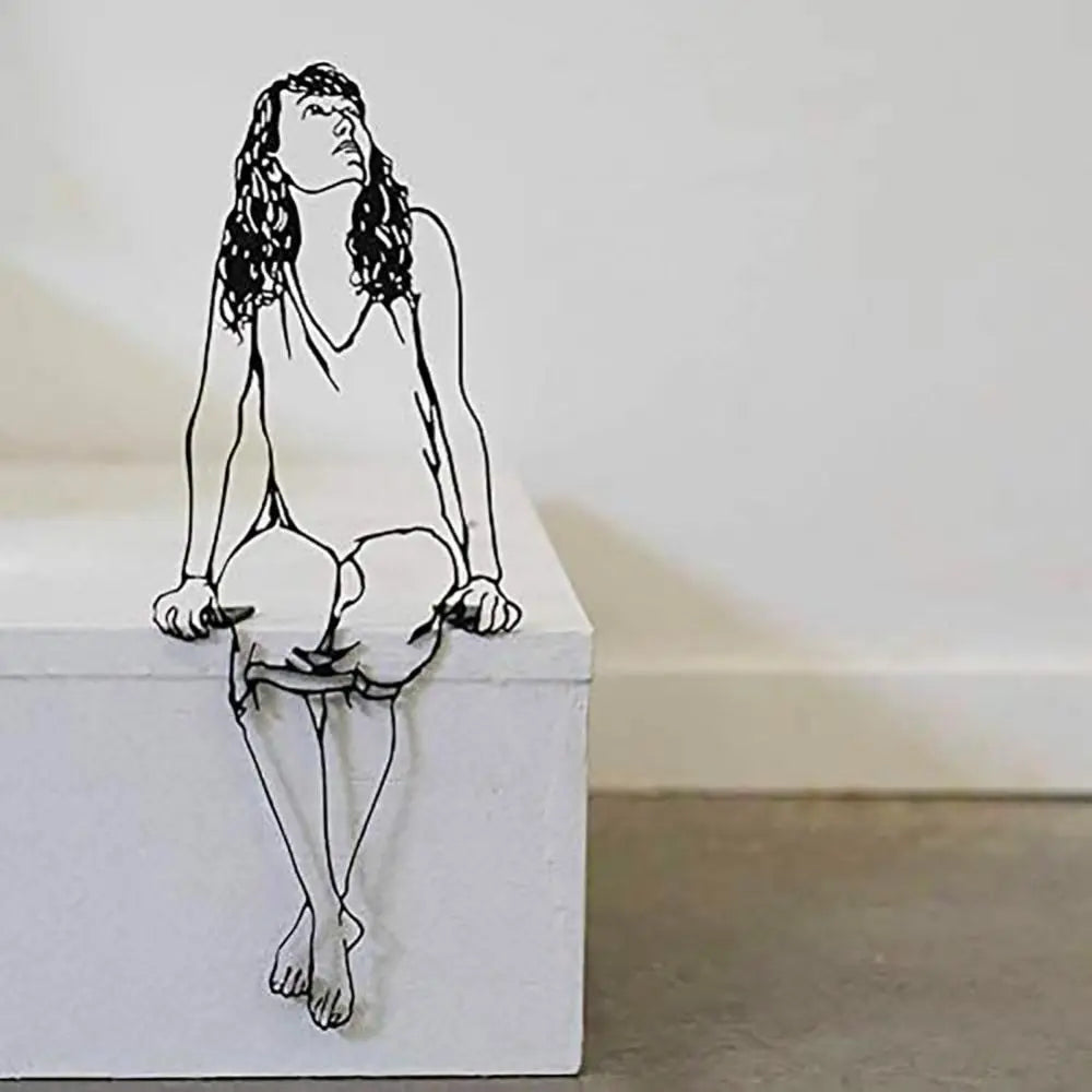 figurines métal femme homme art urbain noir blanc rouge minimaliste contemporain
