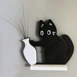 décoration réfrigérateur aimant chat dessin animé vase blanc cartoon
