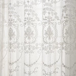 rideau blanc floral brodé transparent moderne maison hospitalière tulle polyester