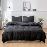 Housse de couette 220x240 uni moderne en polyester - Ensemble literie 3 pièces sans drap