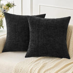 pilows covers square dark green chenille texture invisible zipper decor christmas winter