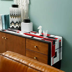 chaise table lin géométrique rouge noir gris moderne minimaliste decoration abstraite opaque