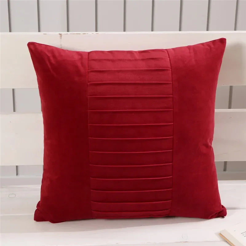 housse coussin carré peluche plissé moderne lit sofa voiture bleu rouge blanc
