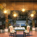 guirlande lumineuse solaire blanc doré feux d'artifice moderne clips extérieur modes éclairage festive jardin