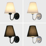 lampe murale moderne or noir blanc toile lin nordique romantique fixée mur vis led