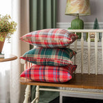 housse coussin noël carreaux rouge vert polyester décorative maison voiture 60x60cm 45x45cm traditionnelle festive