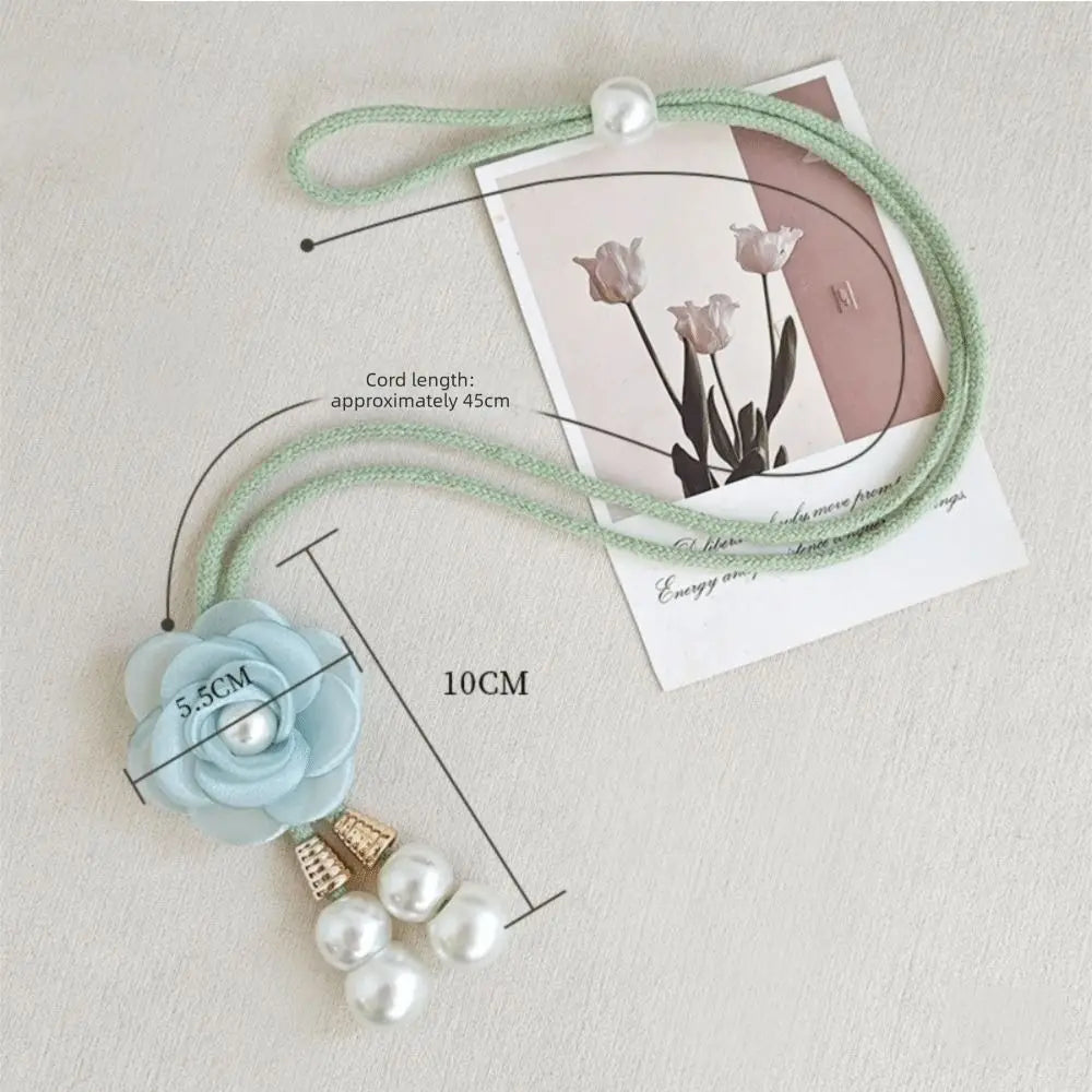 accessoires rideau fleurs cordon tressé rose violet beige blanc vert marronclair