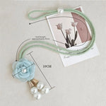 accessoires rideau fleurs cordon tressé rose violet beige blanc vert marronclair