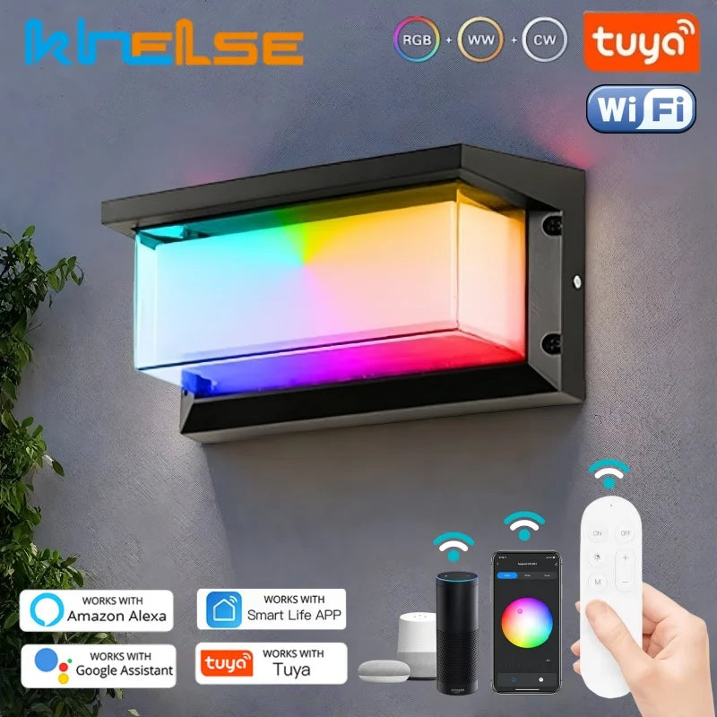 applique murale led moderne noire blanche controle app telecommande étanche alexa google