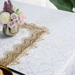 nappe table blanche broderie florale imperméable usage extérieur mariage printemps été automne